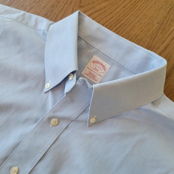 Brooks Brothers Other - Brooks Brothers Dress Shirt Mens 17 4/5 Blue Check Houndstooth‎ Non Iron 346